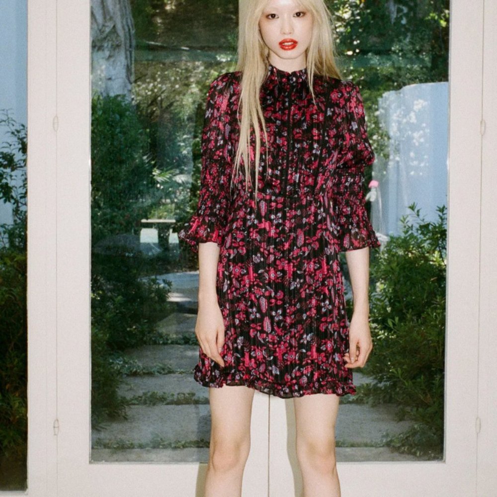 UO floral ruffle mini dress - Picture 3 of 16